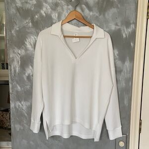 SPANX White V-Neck Tunic Top Xl